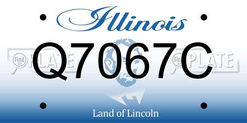 Q7067C Illinois License Plate