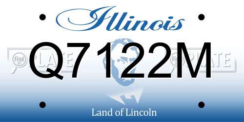 Q7122M Illinois License Plate