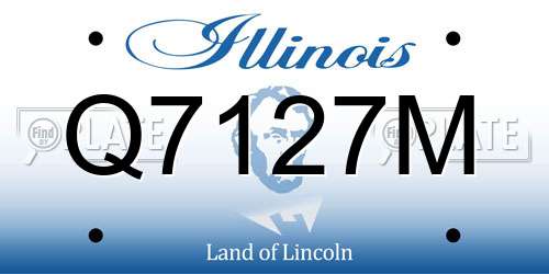 Q7127M Illinois License Plate