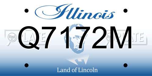 Q7172M Illinois License Plate