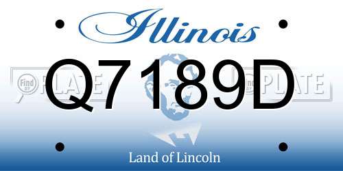Q7189D Illinois License Plate