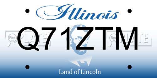 Q71ZTM Illinois License Plate