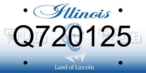 Q720125 Illinois License Plate