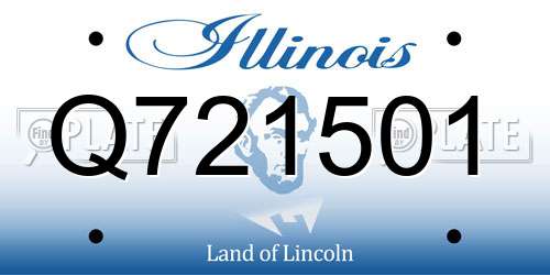 Q721501 Illinois License Plate