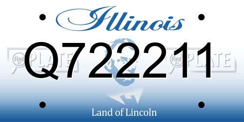 Q722211 Illinois License Plate