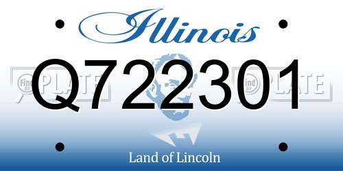 Q722301 Illinois License Plate