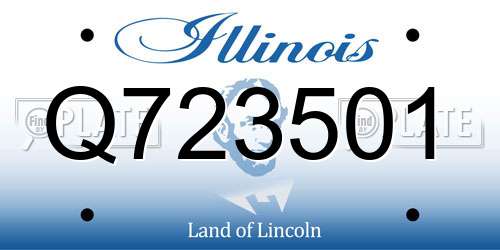 Q723501 Illinois License Plate