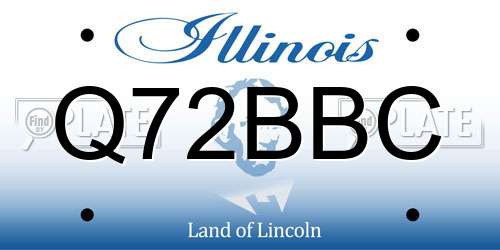 Q72BBC Illinois License Plate