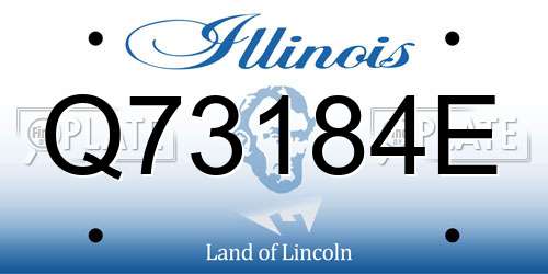 Q73184E Illinois License Plate