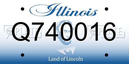 Q740016 Illinois License Plate