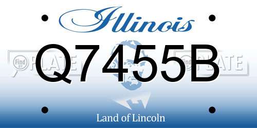 Q7455B Illinois License Plate