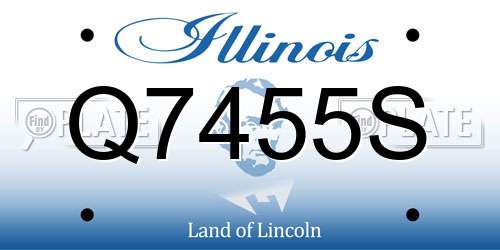 Q7455S Illinois License Plate