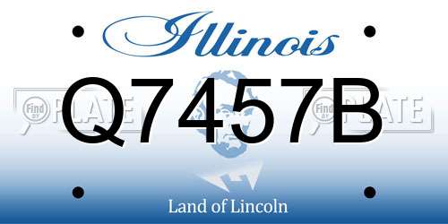 Q7457B Illinois License Plate