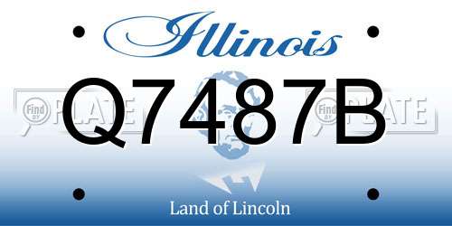 Q7487B Illinois License Plate