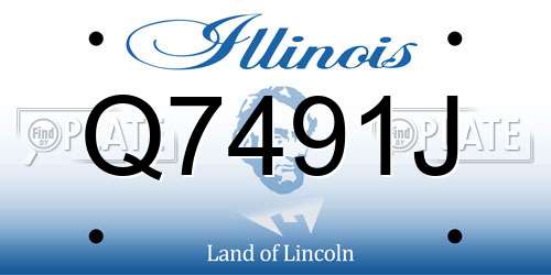Q7491J Illinois License Plate