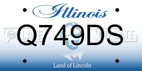 Q749DS Illinois License Plate