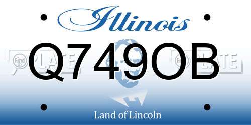 Q749OB Illinois License Plate