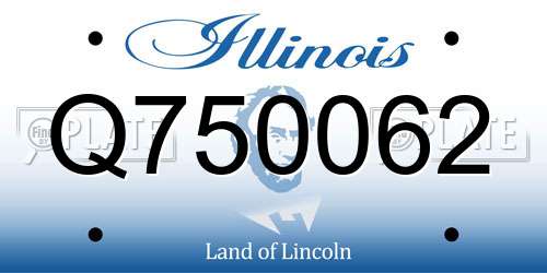 Q750062 Illinois License Plate