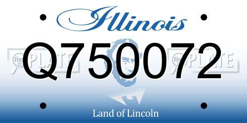 Q750072 Illinois License Plate