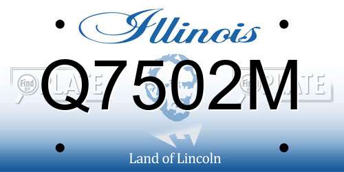 Q7502M Illinois License Plate