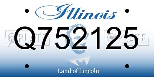 Q752125 Illinois License Plate