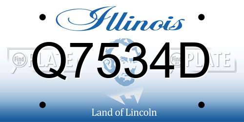 Q7534D Illinois License Plate
