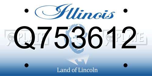 Q753612 Illinois License Plate