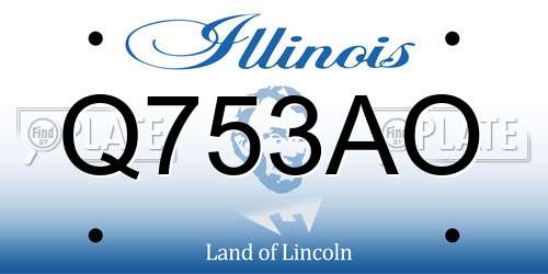 Q753AO Illinois License Plate