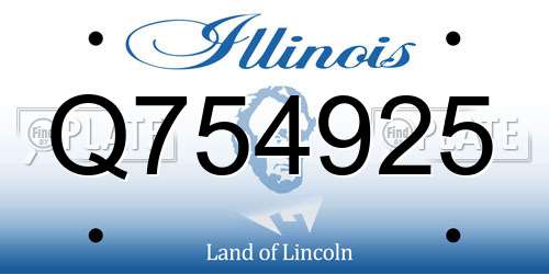 Q754925 Illinois License Plate