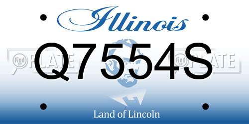 Q7554S Illinois License Plate