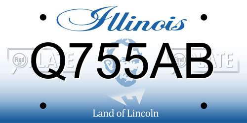 Q755AB Illinois License Plate