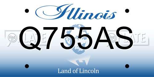 Q755AS Illinois License Plate
