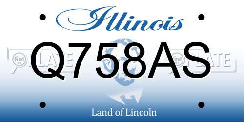 Q758AS Illinois License Plate