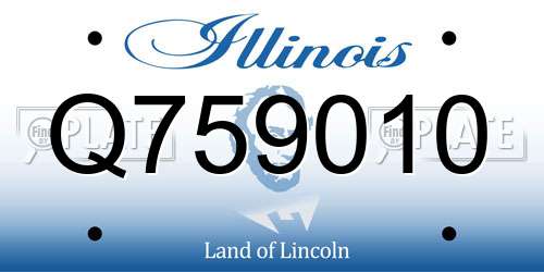 Q759010 Illinois License Plate