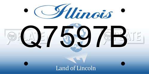 Q7597B Illinois License Plate