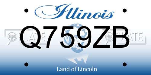 Q759ZB Illinois License Plate