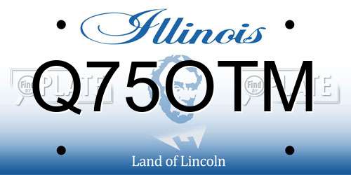 Q75OTM Illinois License Plate