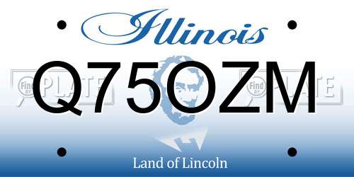 Q75OZM Illinois License Plate