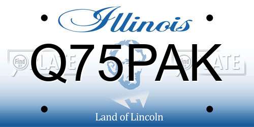 Q75PAK Illinois License Plate