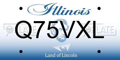 Q75VXL Illinois License Plate