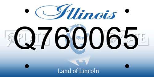 Q760065 Illinois License Plate