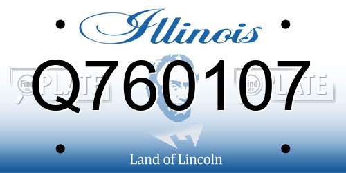 Q760107 Illinois License Plate