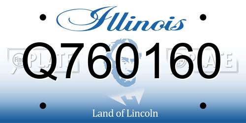Q760160 Illinois License Plate
