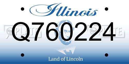 Q760224 Illinois License Plate