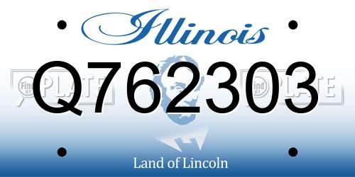 Q762303 Illinois License Plate