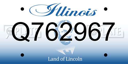 Q762967 Illinois License Plate