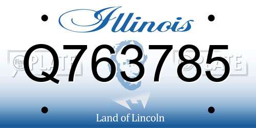 Q763785 Illinois License Plate