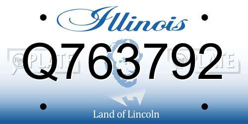 Q763792 Illinois License Plate