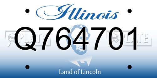 Q764701 Illinois License Plate