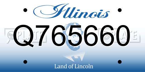 Q765660 Illinois License Plate